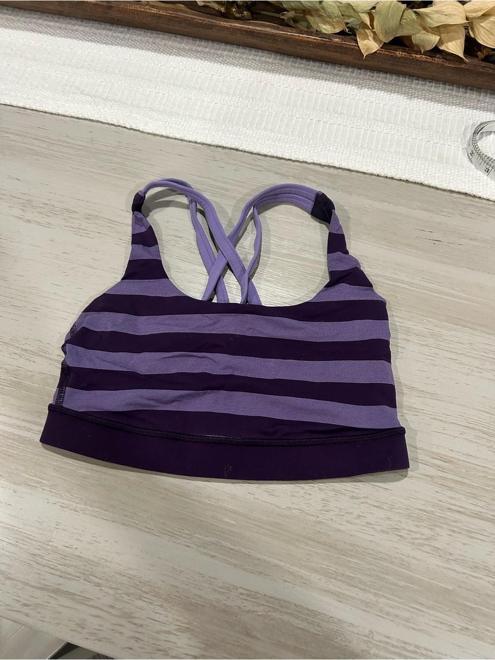lululemon athletica Purple Striped Crisscross Swim Top
